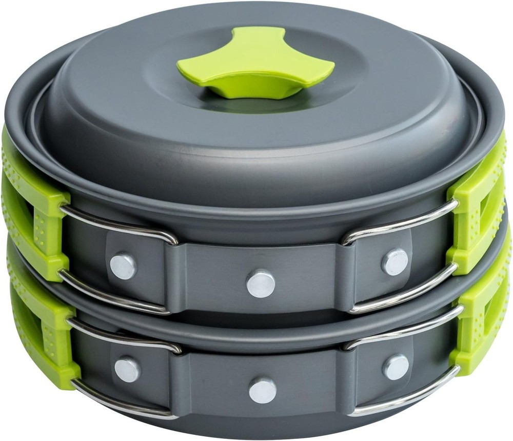 Durable 10-Piece Backpacking Cookware Set with Essential Utensils Included