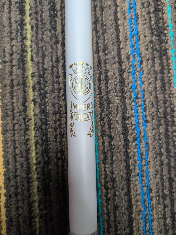 VINTAGE SILCA IMPERO BICYCLE FRAME PUMP, WHITE, 43 CM UNCOMPRESSED, SILCA HEAD