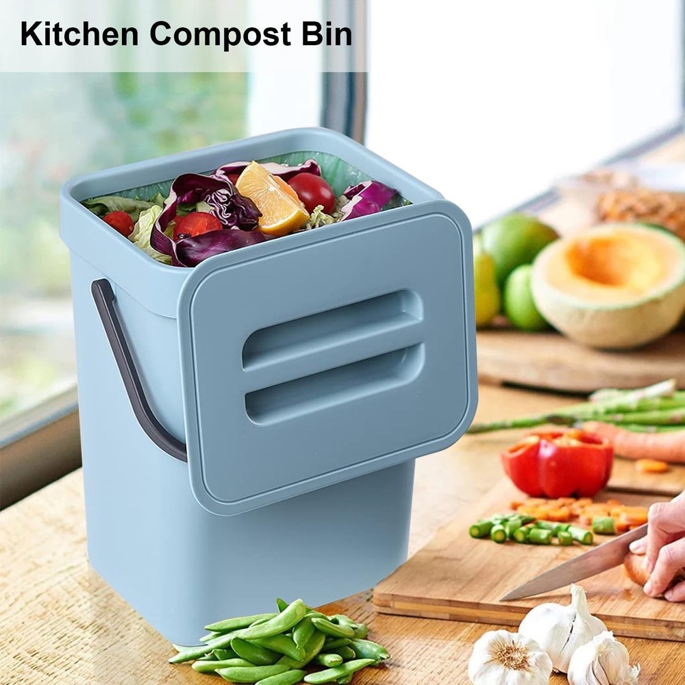 3L Odorless Mini Compost Bin for Kitchen - Stylish & Space-Saving Solution