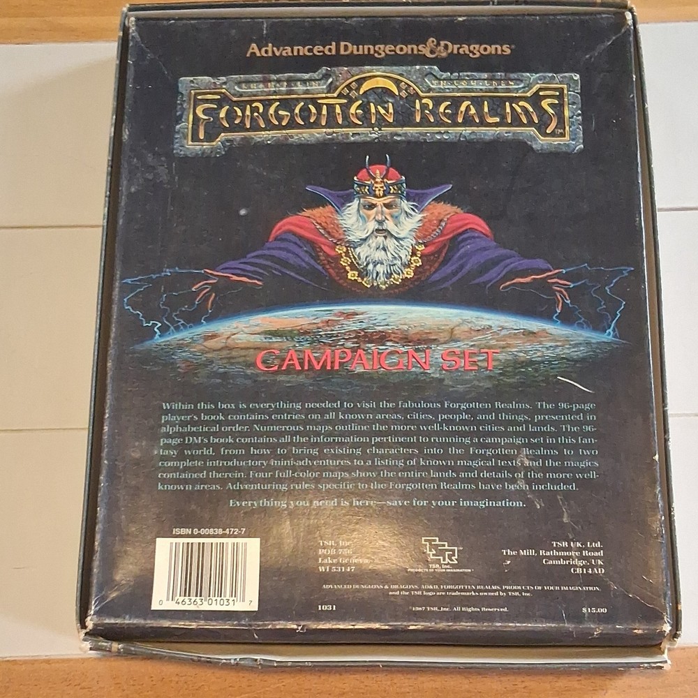TSR Advanced Dungeons & Dragons Forgotten Realms Campaign Set 1987