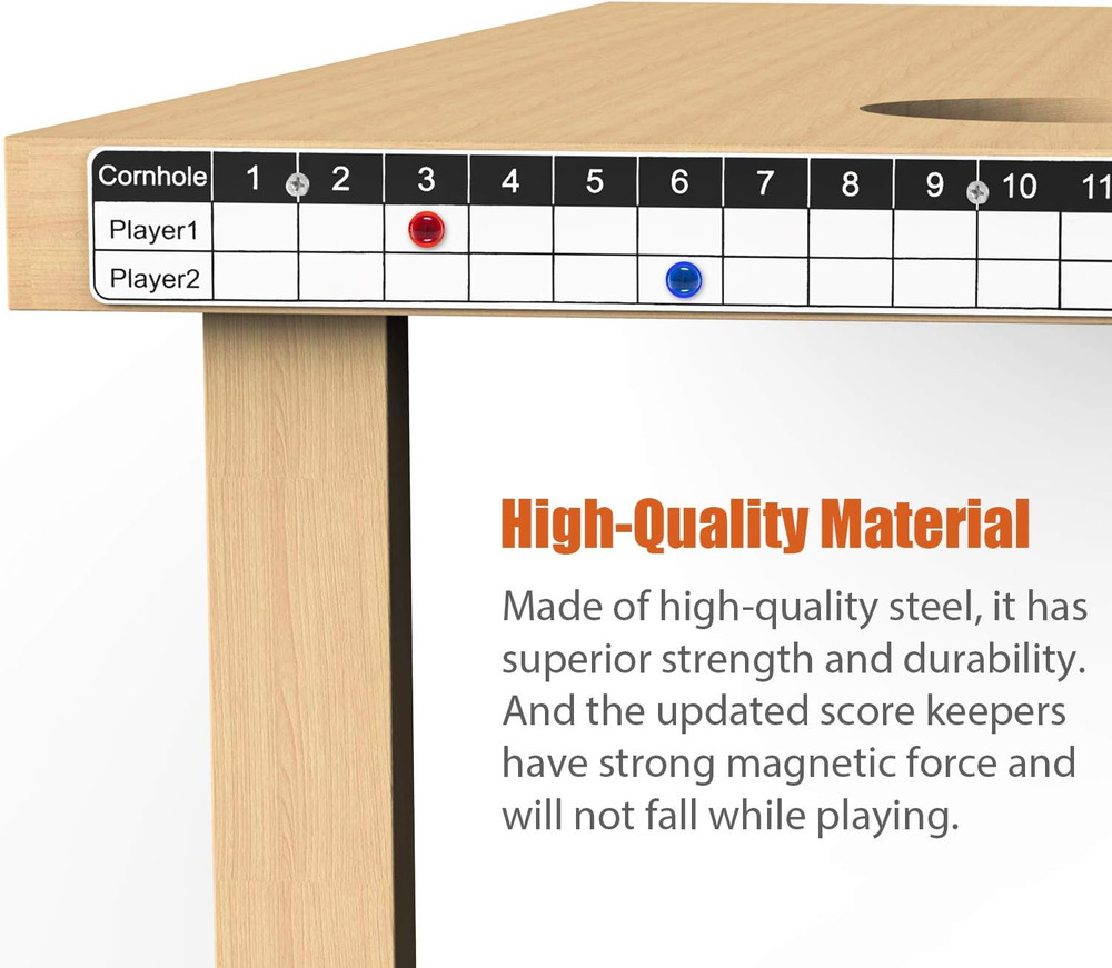 Corn Hole Game Magnetic Scoreboard with round Flat Washer, Durable Scoreboard, E