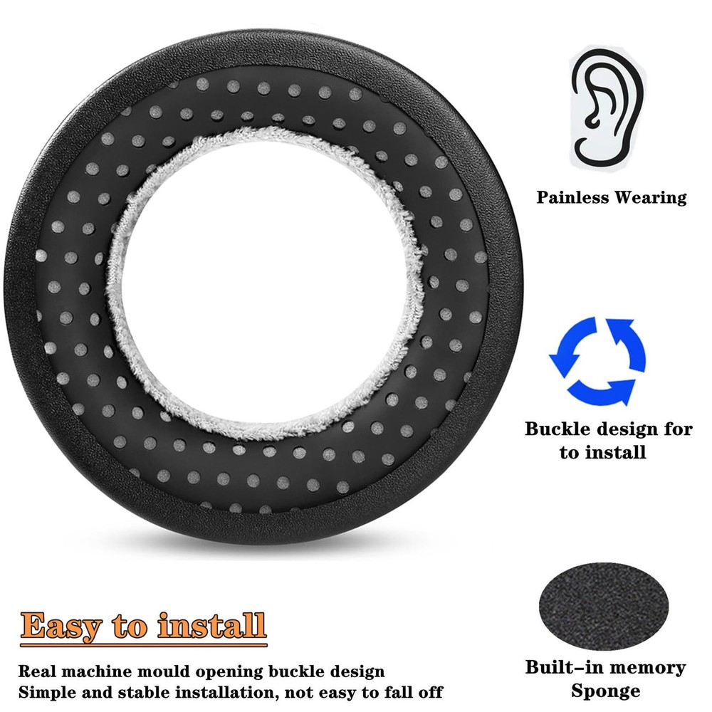 DT770 PRO Replacement Ear Pads Compatible with Beyerdynamic MMX300 Black