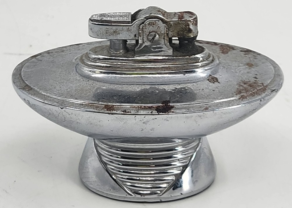 Vintage Ronson Tempo Table Lighter Chrome USA