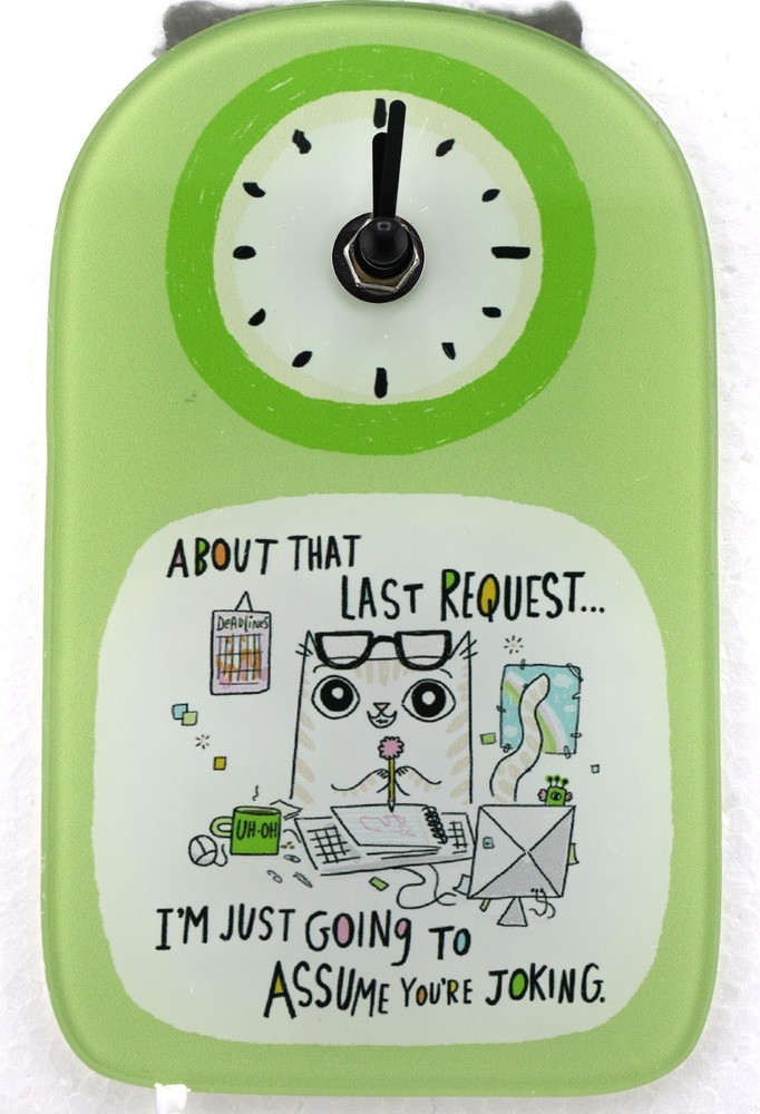 Cats@Work Clock, About That last Request, Wall or Shelf