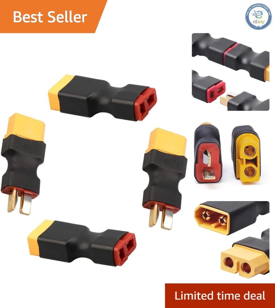 Efficient 2 Pairs XT60 T Plug Adapter Kit for Enhanced RC Battery Connections