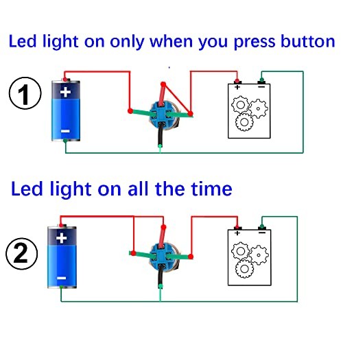 2pcs 0.47"/12mm Stainless Steel Self-locking Latching Push Blue&Red-Latching