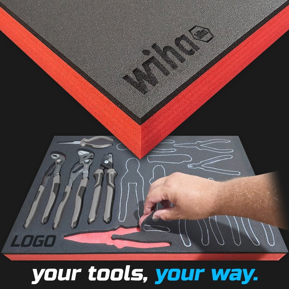 wiha shadow foam tool tray insert storage organizer toolbox tool kit set