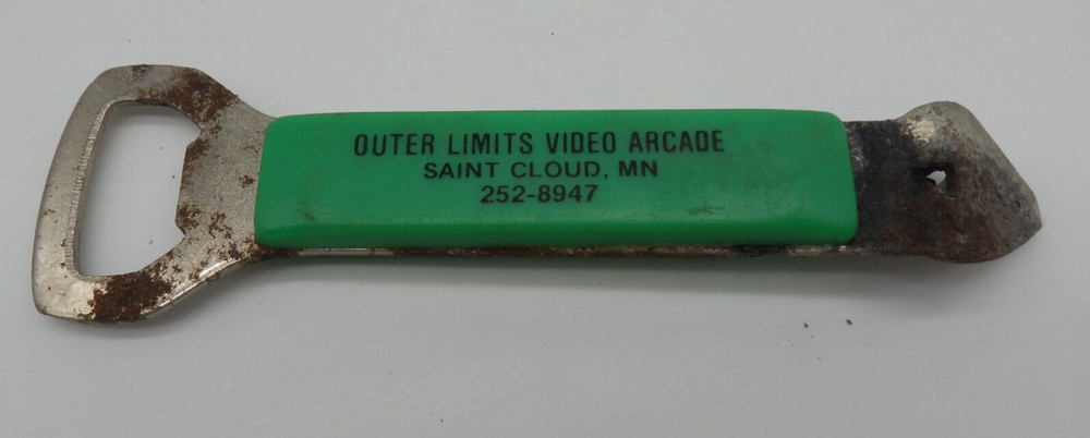 Vintage Advertising Beer Bottle Opener Outer Limits Video Arcade Saint Cloud MN