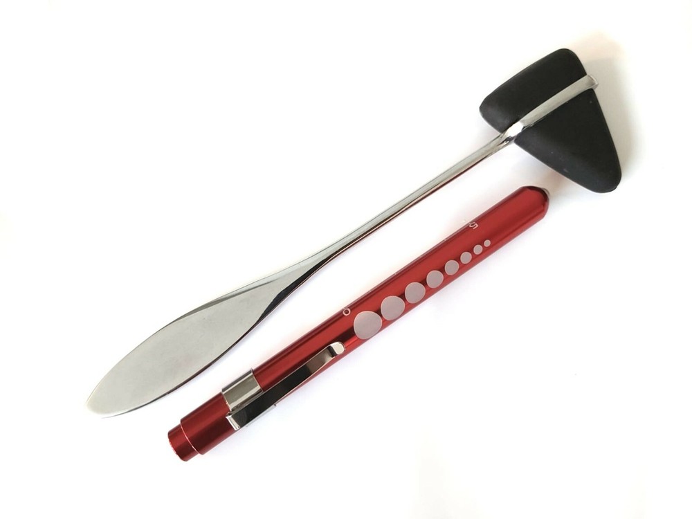 Neurological Percussion Reflex Taylor Hammer + Diagnostic Pen light Penlight
