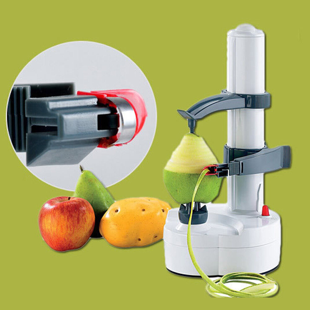 Automatic Electric Potato Peeler Apple Pear Fruit Quick Peeling Tool w/ Adapter