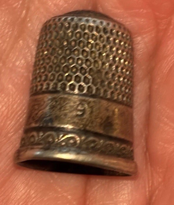 Antique Sterling Silver Size 9 Thimble