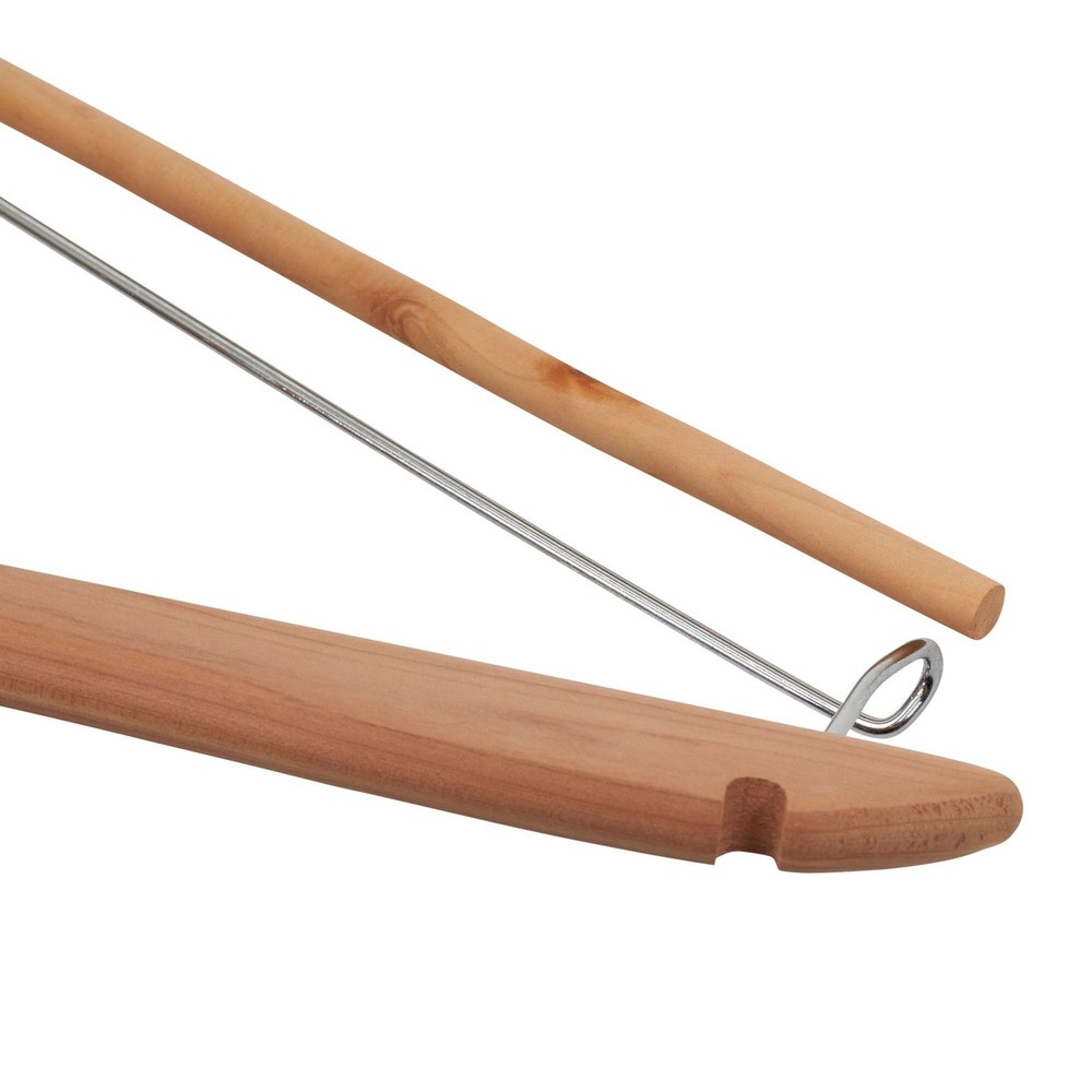 CedarFresh Cedar Coat Hangers, Pack of 4, 100% Eastern Red Cedar, Lockable Cr...