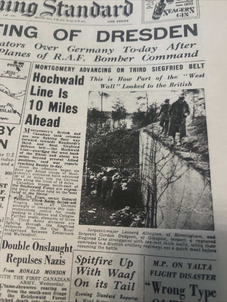 WW 2 Evening Standard 14/02/1945 Newspaper