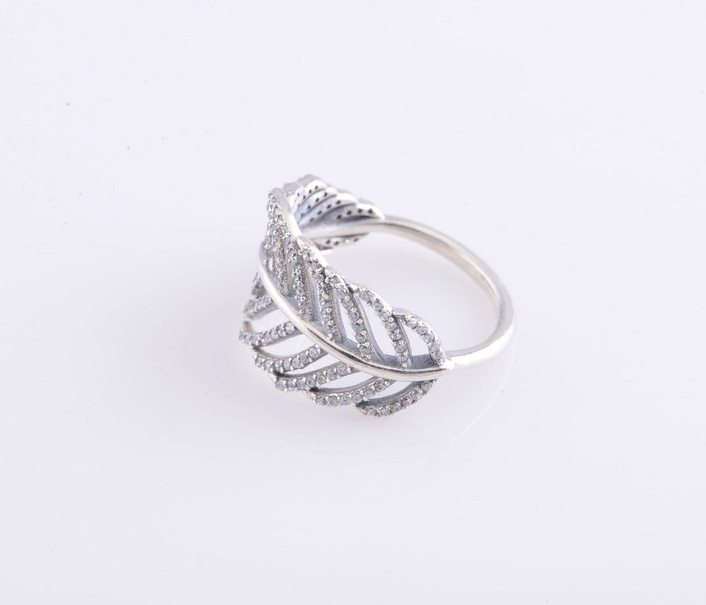 Size 8.5 Authentic PANDORA Light As a Feather S925 Silver Ring NEW w/ BOX