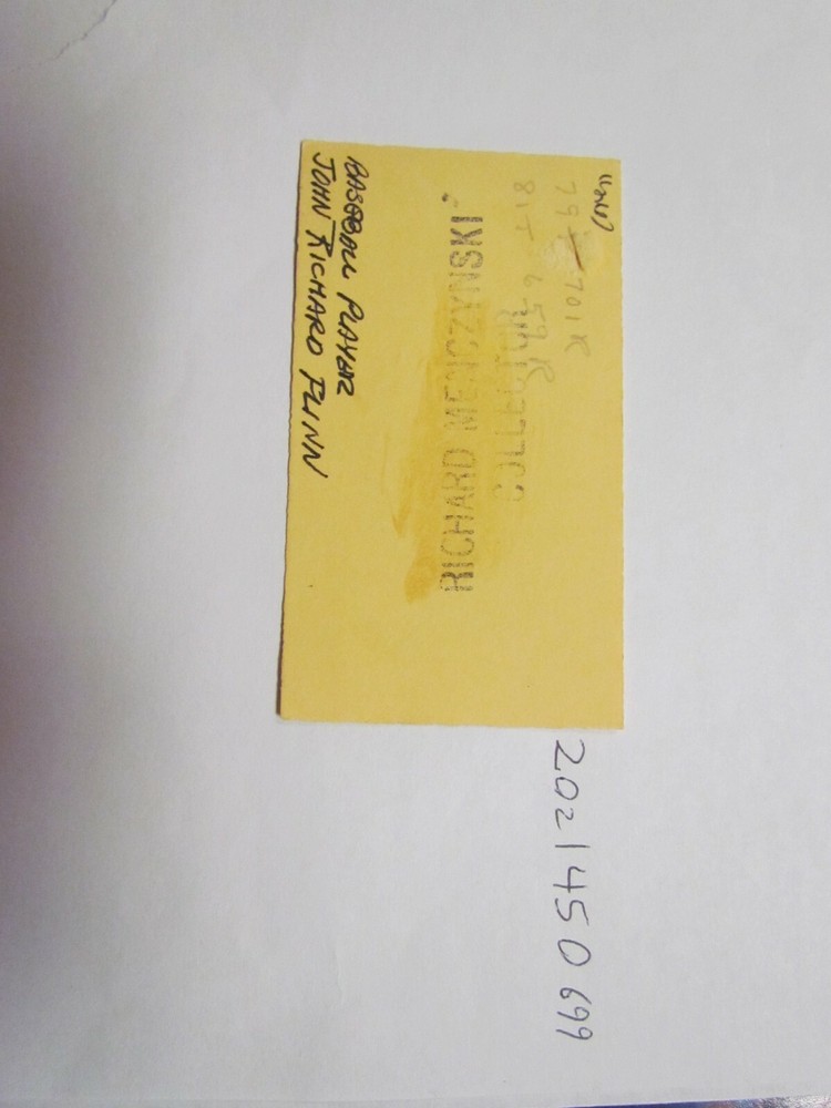 John Flinn Signed Autographed Cut JSA Auction Certified