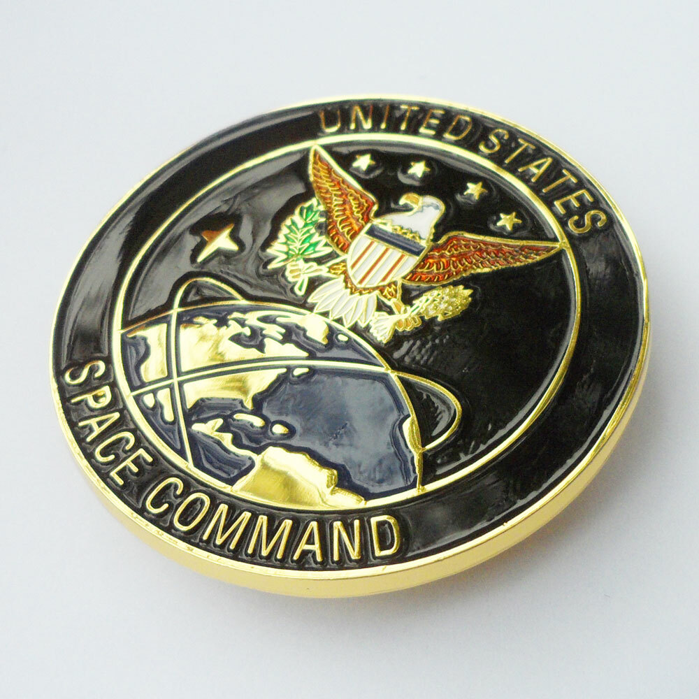 Metal United States Space Command Badge Pin