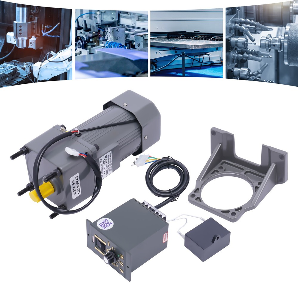 250W 110V AC Gear Motor with Variable Speed Controller and Bracket Single Phase