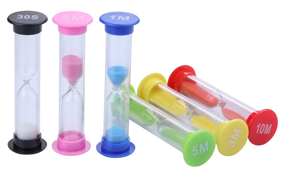 Plastic Sand Timer Sandglass Hourglass Sand Clock Timer 30 sec, 1 min, 2 mins, 3