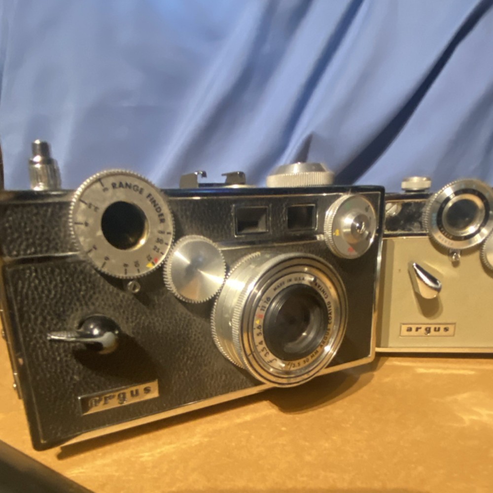 Argus Vintage Rangefinder Cameras Black Beige