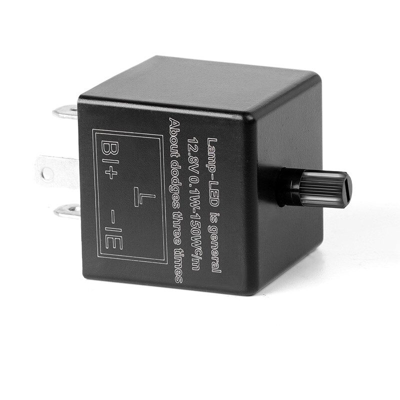 Motorcycle 3-Pin Adjustable LED Flasher Relay Fix Turn Signal Light Hyper Flash