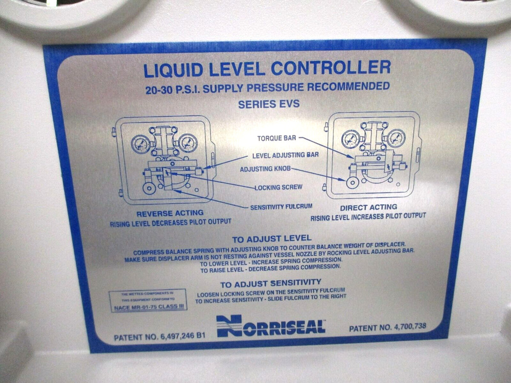 NORRISEAL EVS LIQUID LEVEL CONTROLLER, 2SM36-BBDB-N, 2" MNPT BACK MOUNT, SURPLUS