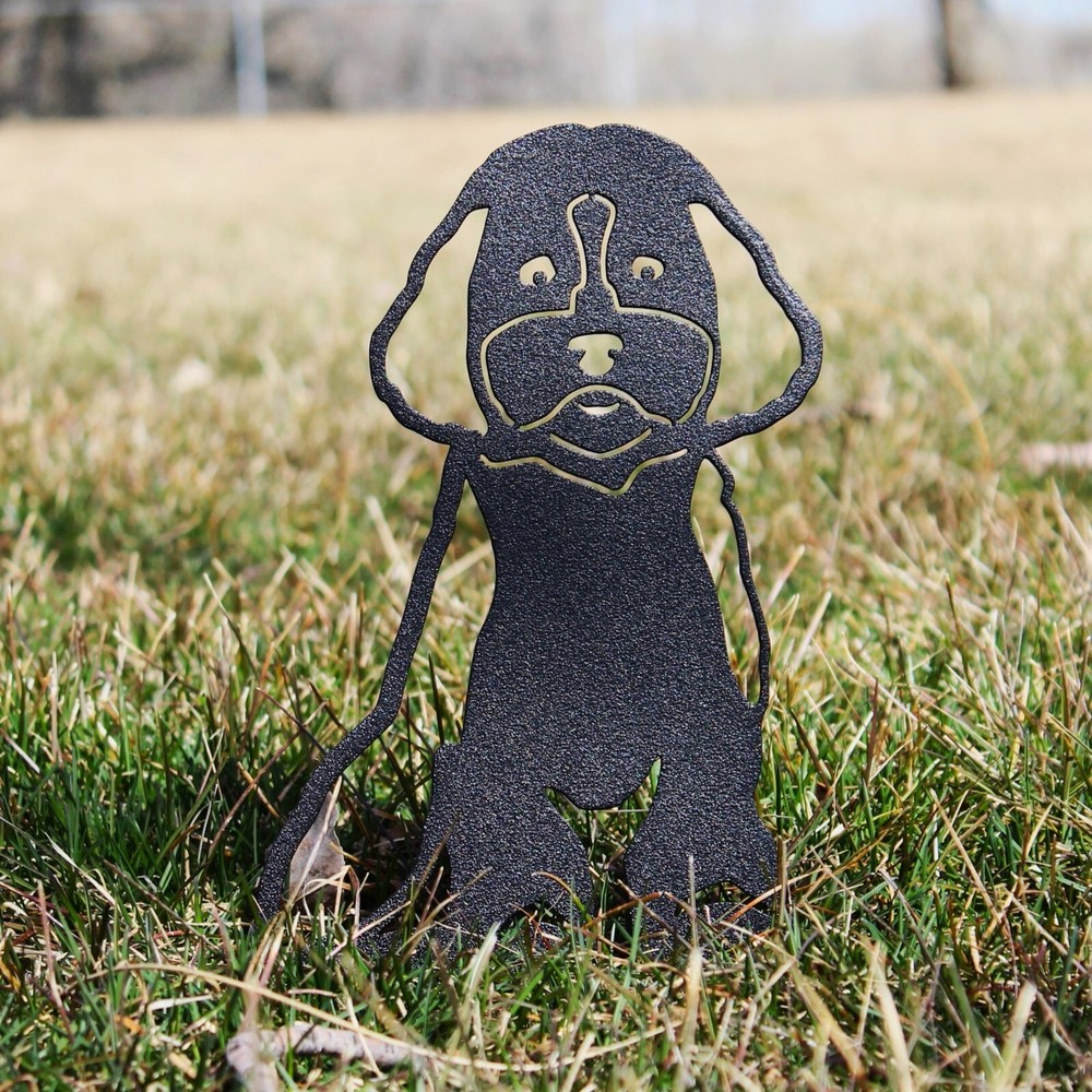 Cockapoo Black Metal Dog Silhouette