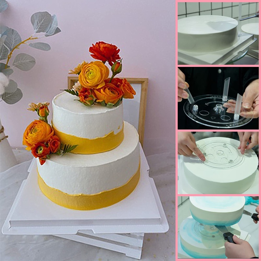 Cake Sticks Support Rods With Cake Board Drumswhite Plastic Cake Separator Plate