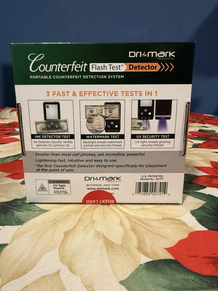Dri Mark Flash Test Detector 351FT Counterfeit Detection Machine Plastic