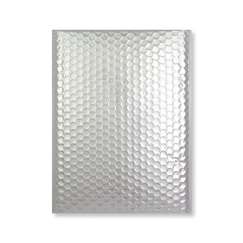 #000 Glamour Metallic Silver Poly Bubble Mailers Envelopes 4x8 Extra Wide
