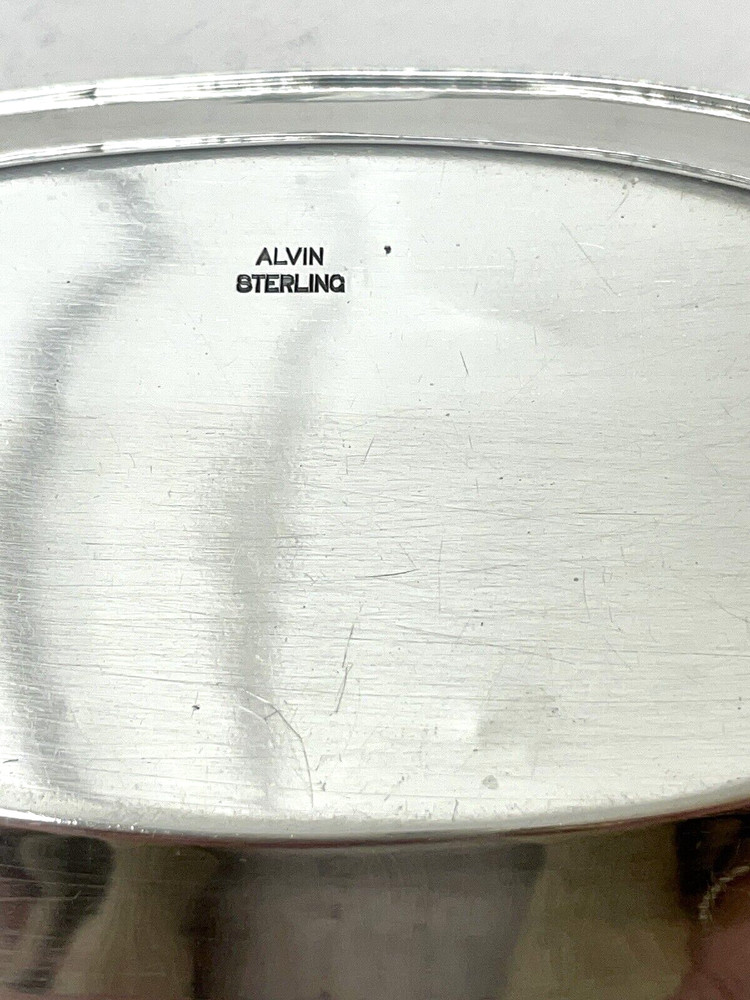 Alvin Sterling Silver Oval Dish Monogrammed 40.5 Grams