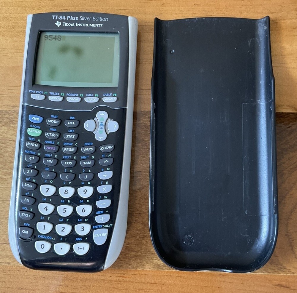 Texas Instruments TI-84 Plus Silver Edition Graphing Calculator w/ Cover *Tested