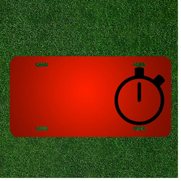 Custom Personalized License Plate With Add Names To Icon Stopwatch Clock Time