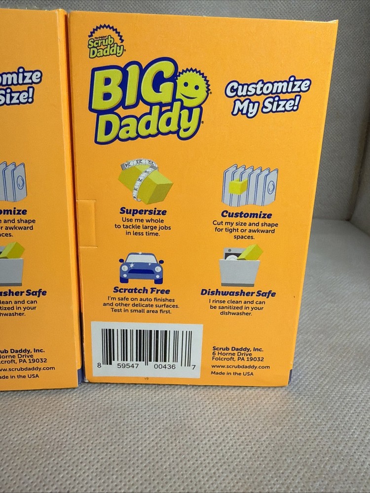Scrub Daddy Big Daddy Flex texture Scrubber 2 Pack White
