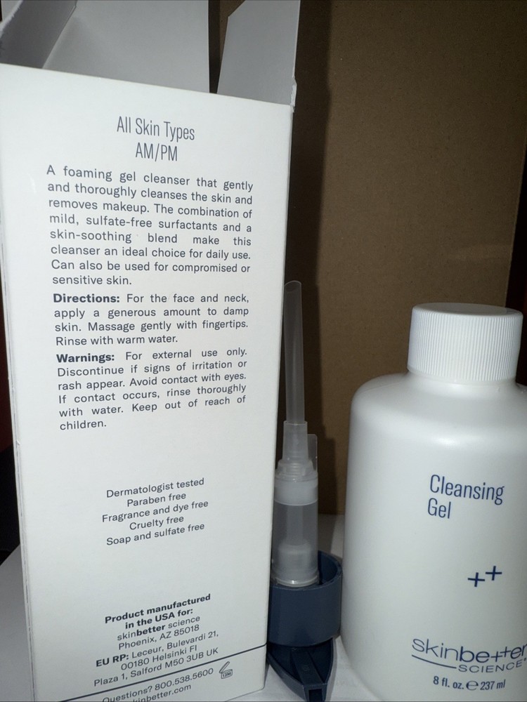 Skinbetter Science Cleansing Gel, 8 FL OZ New in Box