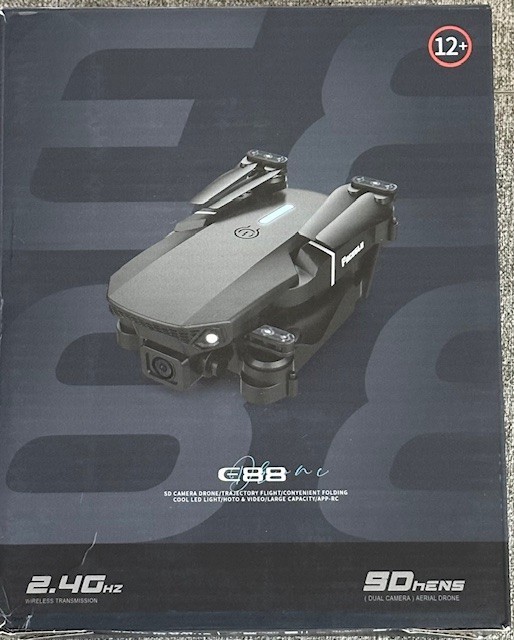 E88 Foldable SD Camera Drone Trajectory Flight LED Light Large Capacity