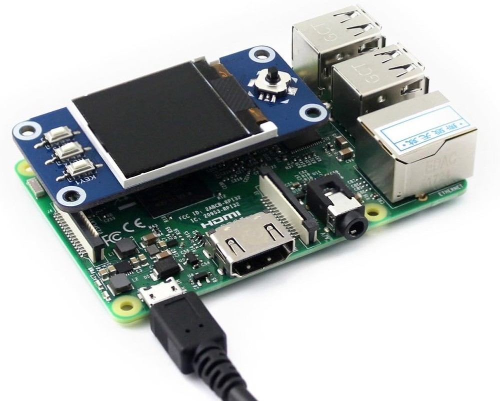 Waveshare 1.44inch LCD Display HAT for Raspberry Pi 128x128 Pixels SPI Interface