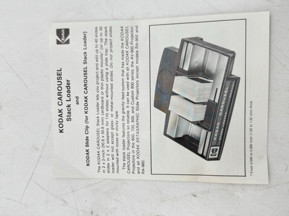 Kodak Carousel Stack Loader #B40 with Box & Instructions