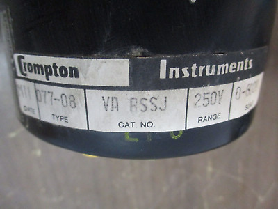 Crompton / Gould Type 077-08 AC Voltmeter VA RSSJ Range: 0-600V Used