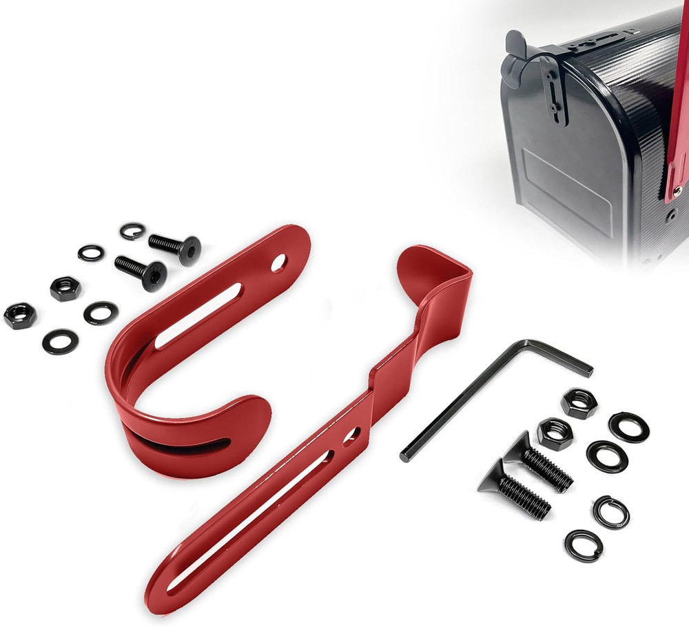 Thickened Red Mailbox Latch and Handle Kit with Screws & Nuts – Easy Install