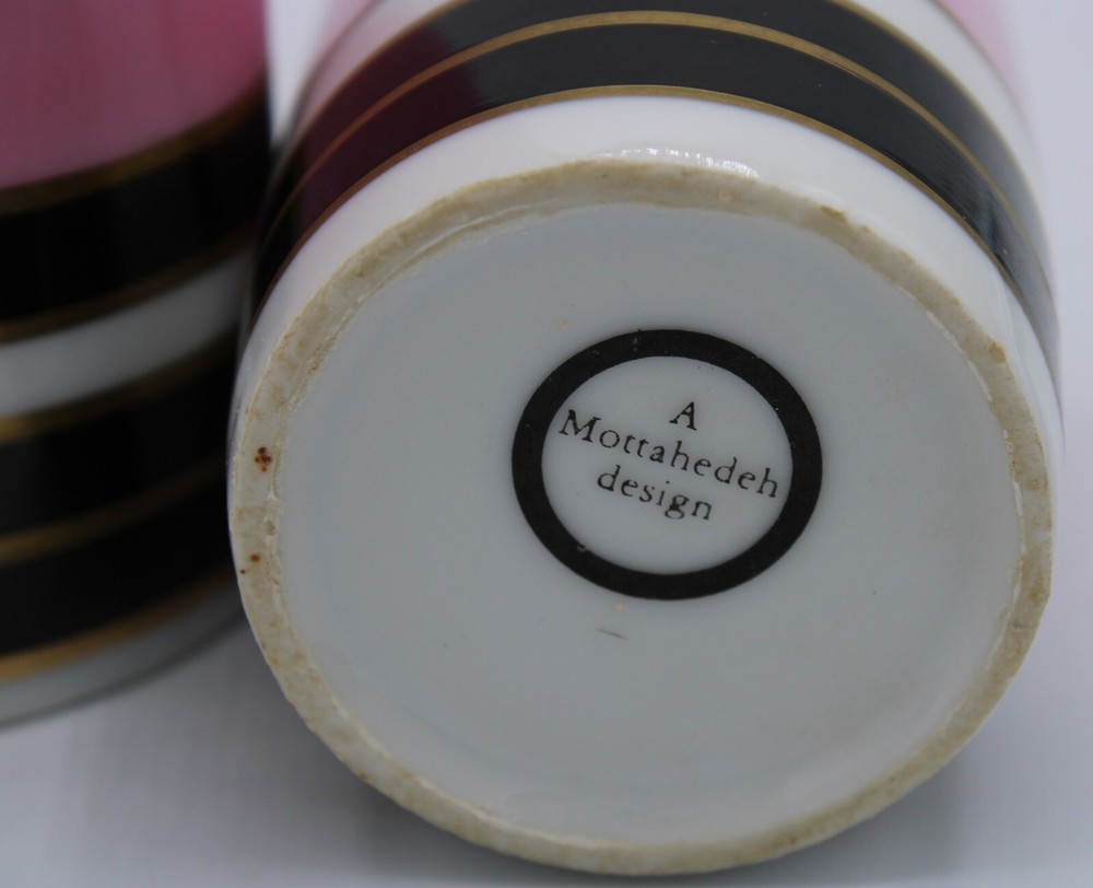 Mottahedeh Design Vanity Set (4 Pc. Set) Pink Black Gold & White