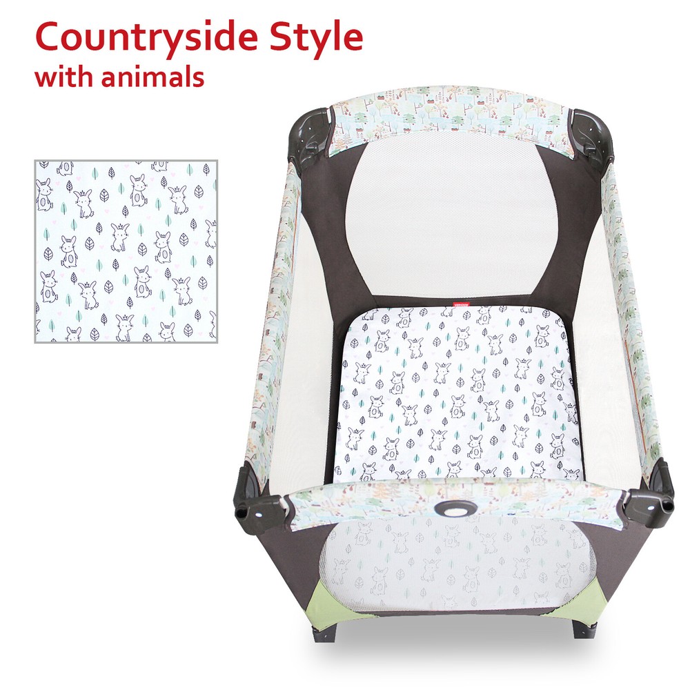 Pack N Play Sheets Fitted Portable Playard Mini Crib Sheets Bunny 39"x27"