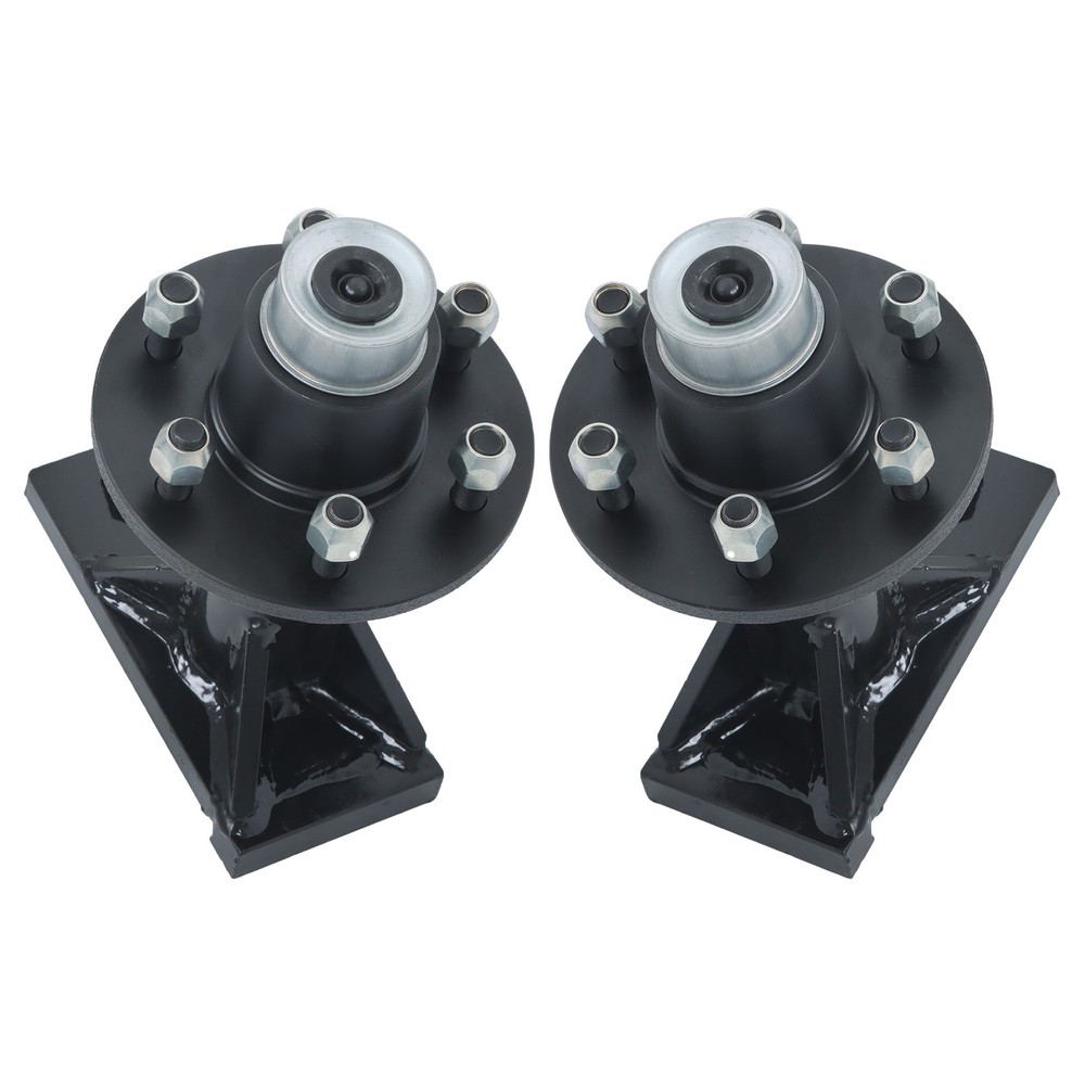 Pair of 6 × 6.5 Lug 8000LBS Shipping Container Wheels and Bolt-On Spindle Kits