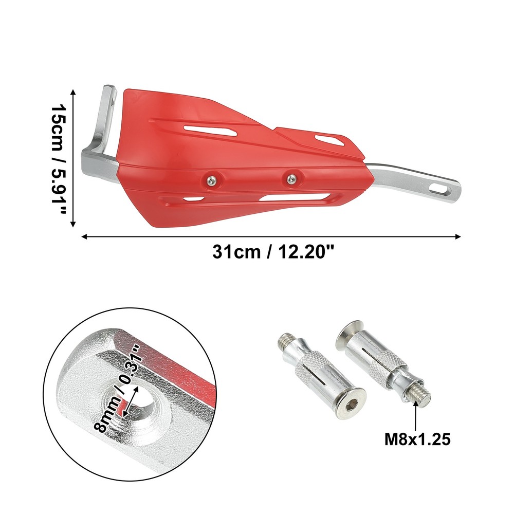 Motorcycle Handlebar Hand Guard with Coffin Cut Red