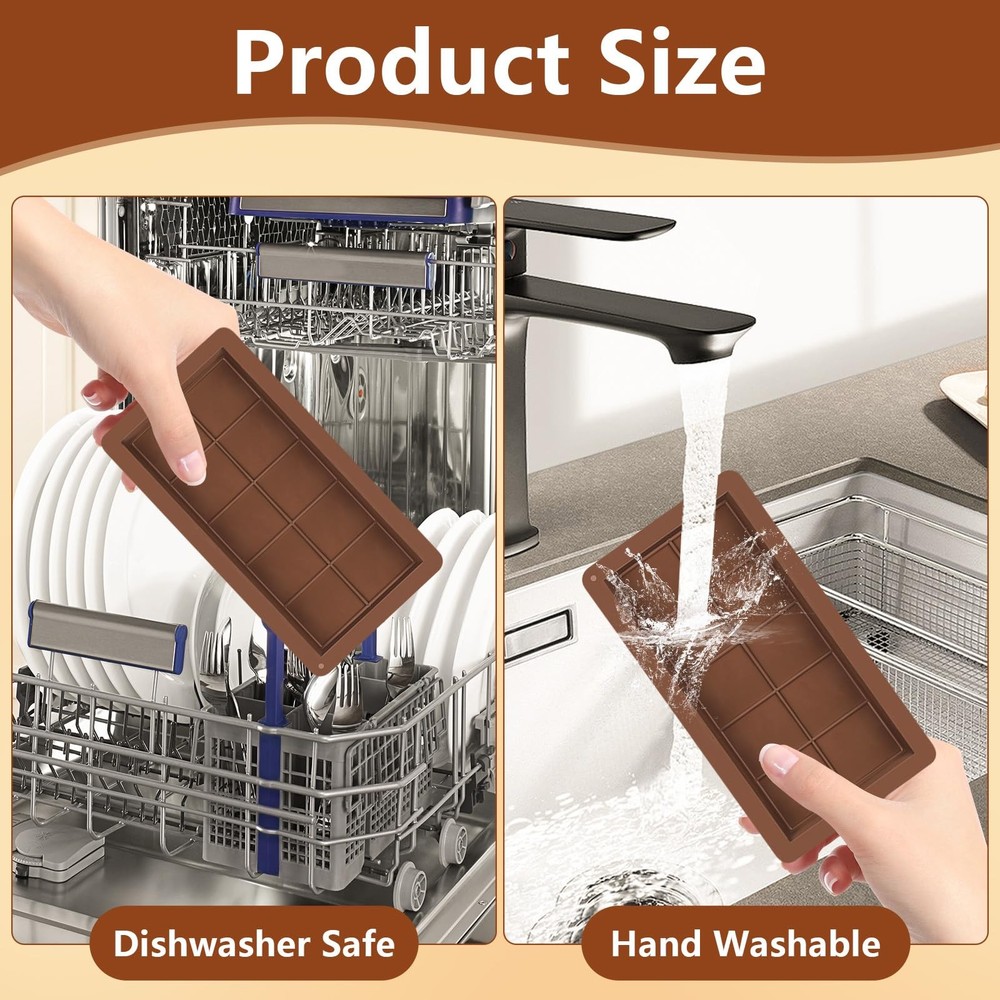 Dubai Chocolate Bar Mold Silicone – Deep Rectangular Medium code, Coffee