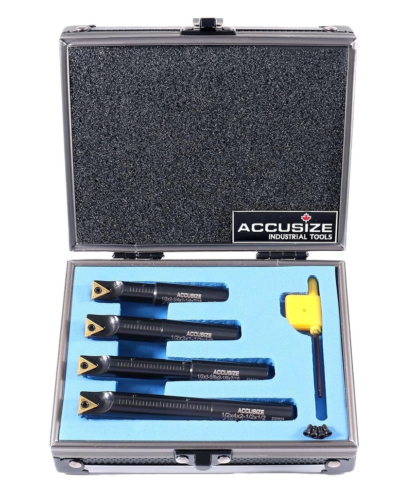 Accusize Indexable Boring Bar Set with Carbide Inserts