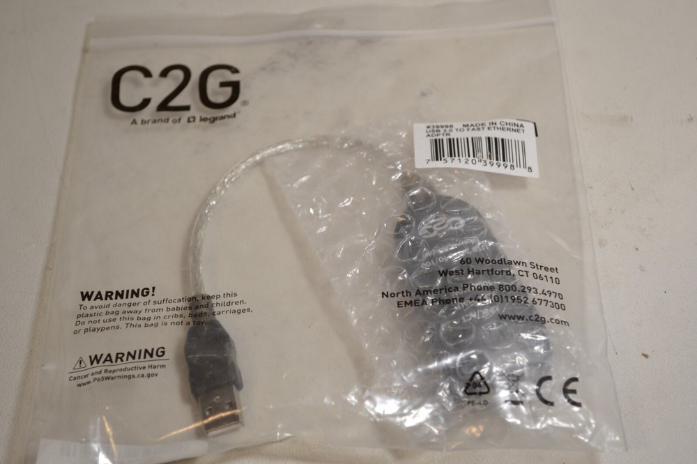 C2G 39998 USB 2.0 TO Fast Ethernet Adapter