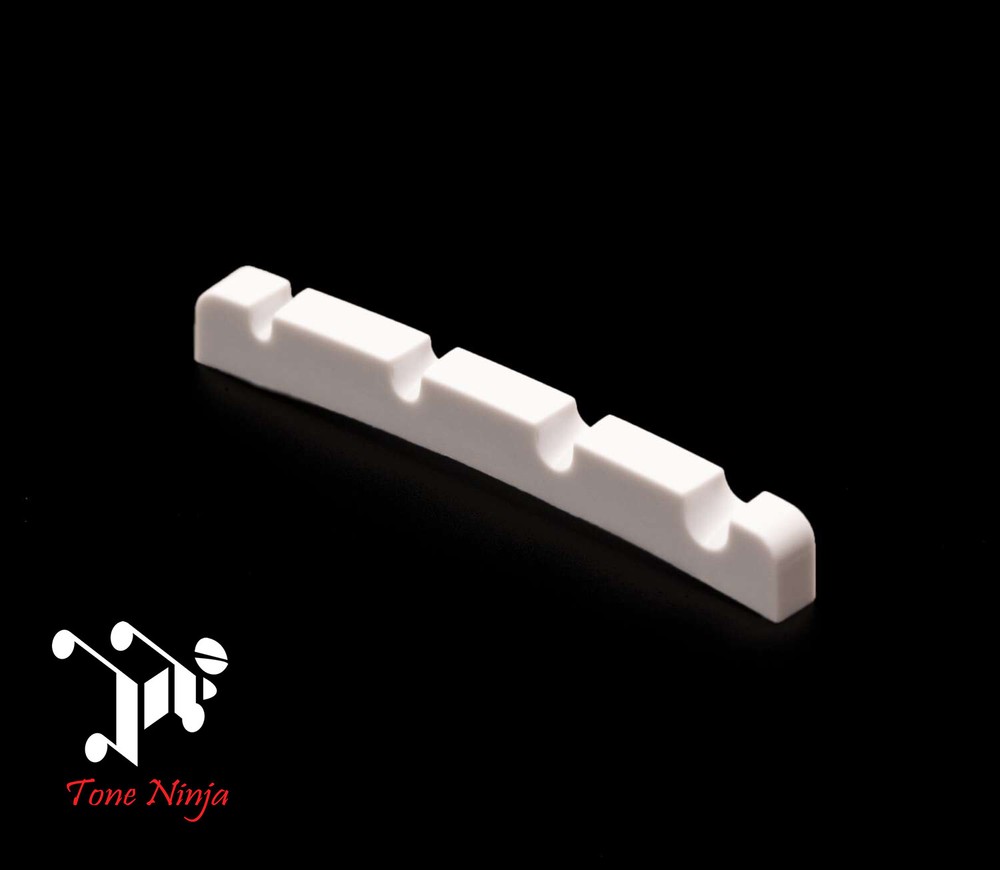 Genuine Tone Ninja Slotted 4-String P-Bass Nut White 5 Pack NUT-102-W5