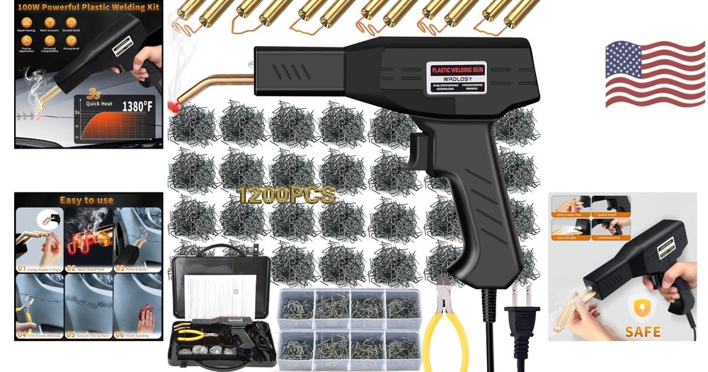 Portable Plastic Welding Kit - Fast, Safe Repairs with Ergonomic Tool Design