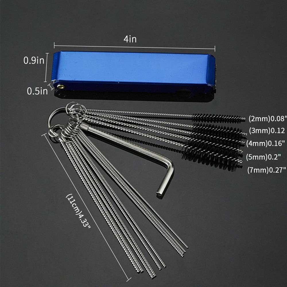 45pcs Carburetor Carb ATV Motorcycle Small Engine Cleaning Brushes Wire Tool Kit