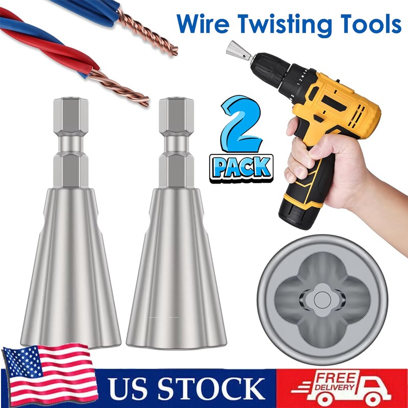2X Wire Stripping&Twisting Tool Electrical Drill Wire Stripper Cable Nut Twister